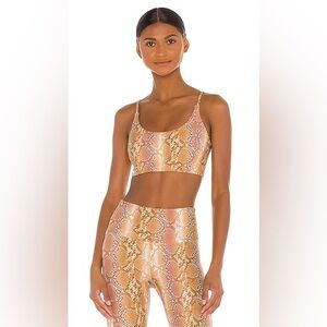 Beach Riot Golden Snakeskin Workout Set Size Large- sports bra top & leggings!